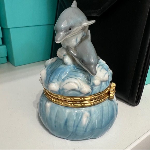 San Francisco Music Box Company Double Dolphin Musical Box/Trinket - Picture 3 of 9
